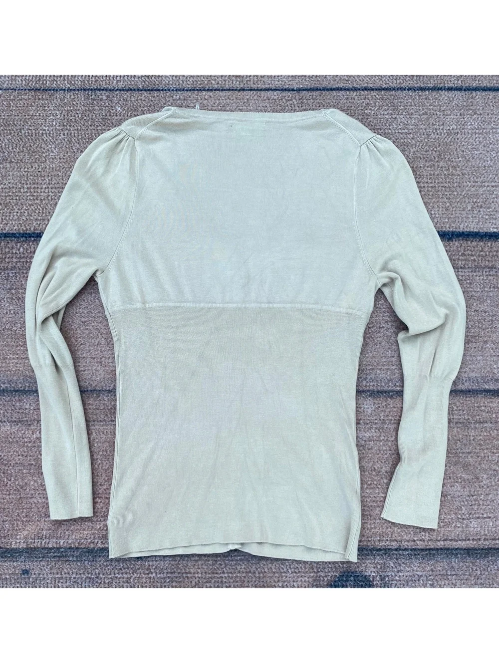 Y2K Downtown girl fairy boho deep v-neck gold button ribbed champagne cardigan